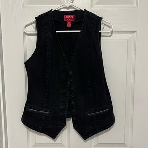 Chaps Black Denim Vest